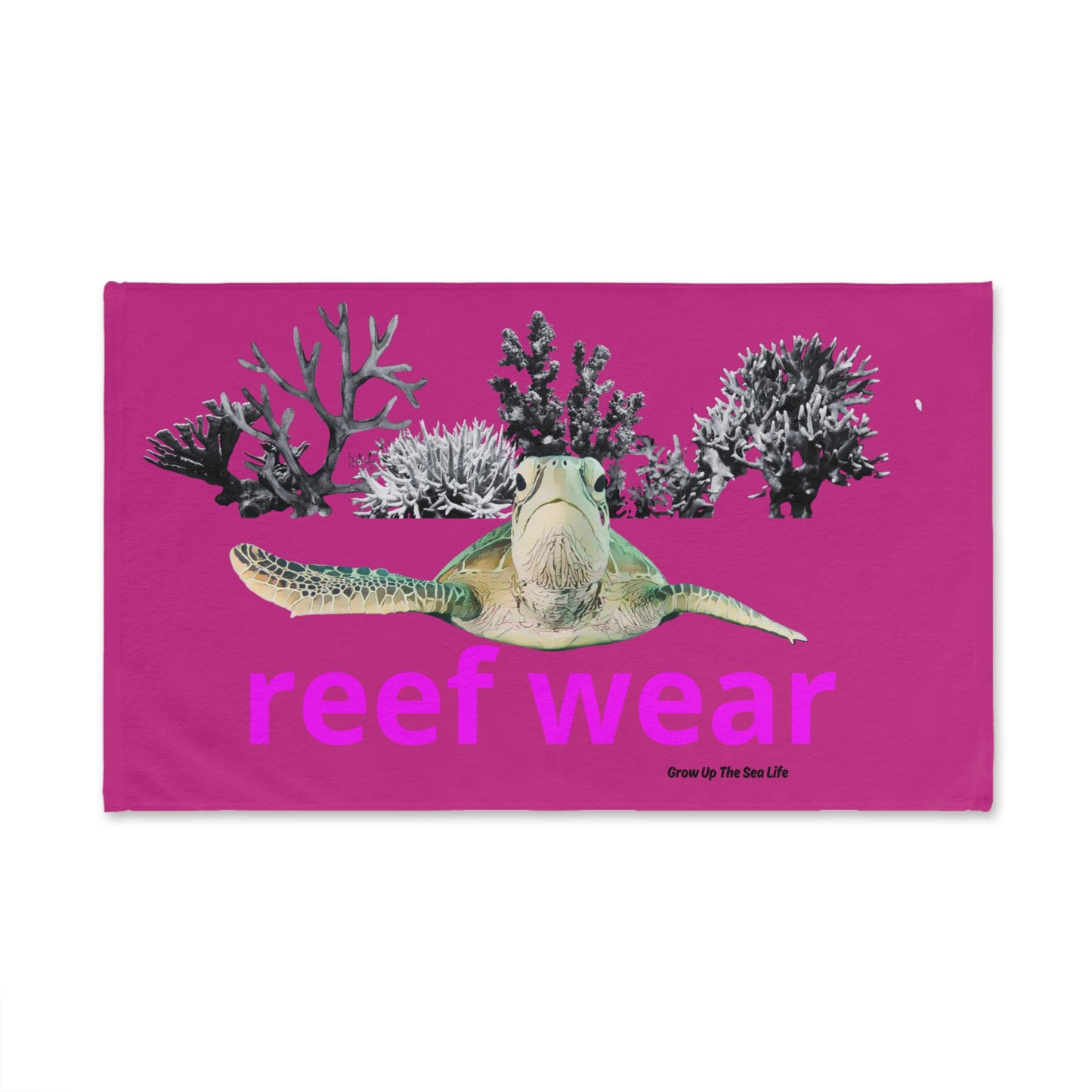 Pink tortoise hand towel