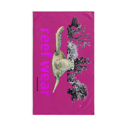 Pink tortoise hand towel