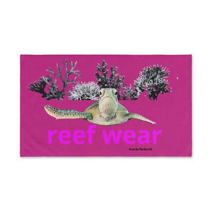 Pink tortoise hand towel